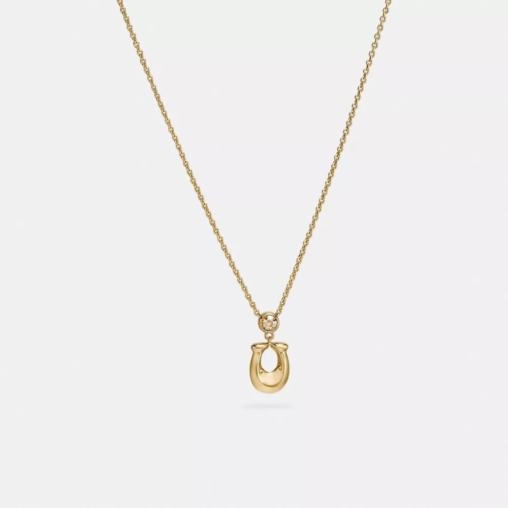 NWT Coach Signature Horseshoe‎ Crystal Necklace / BRAND NEW / MSRP $195!!
